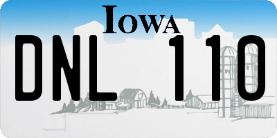 IA license plate DNL110