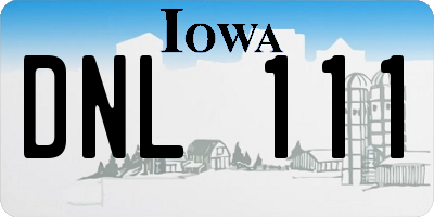 IA license plate DNL111