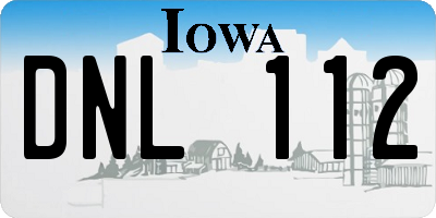 IA license plate DNL112