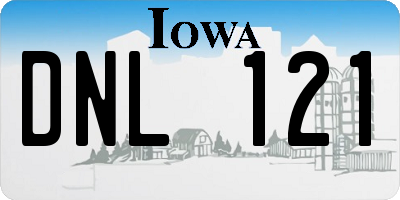 IA license plate DNL121