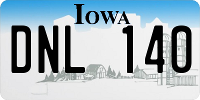IA license plate DNL140