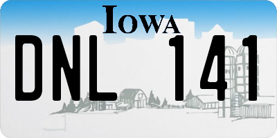 IA license plate DNL141