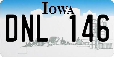 IA license plate DNL146