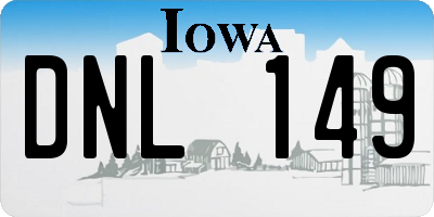 IA license plate DNL149