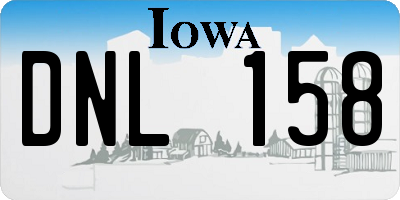 IA license plate DNL158