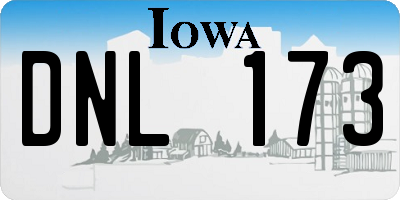 IA license plate DNL173