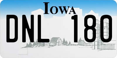 IA license plate DNL180