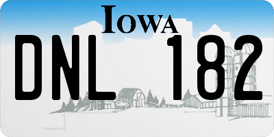 IA license plate DNL182