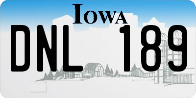IA license plate DNL189