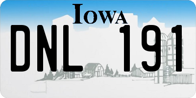 IA license plate DNL191