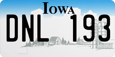 IA license plate DNL193