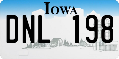 IA license plate DNL198