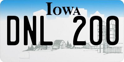 IA license plate DNL200