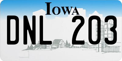 IA license plate DNL203