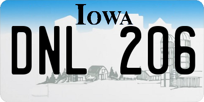 IA license plate DNL206