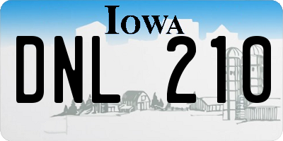 IA license plate DNL210