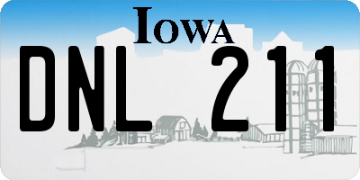 IA license plate DNL211