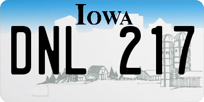 IA license plate DNL217