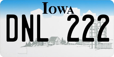 IA license plate DNL222