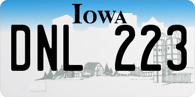 IA license plate DNL223