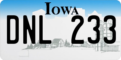 IA license plate DNL233