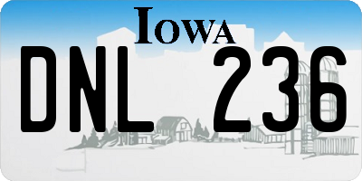 IA license plate DNL236