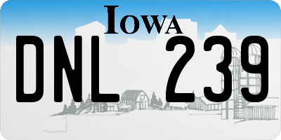 IA license plate DNL239