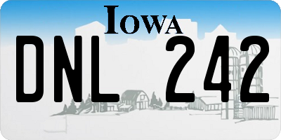 IA license plate DNL242