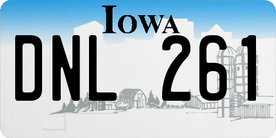 IA license plate DNL261