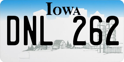 IA license plate DNL262