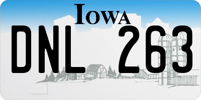 IA license plate DNL263