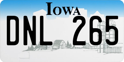 IA license plate DNL265