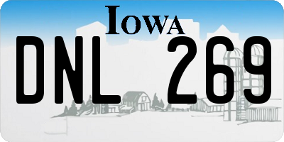 IA license plate DNL269