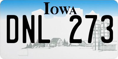 IA license plate DNL273