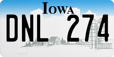 IA license plate DNL274