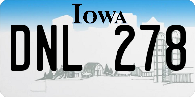 IA license plate DNL278