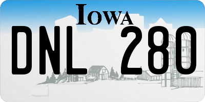 IA license plate DNL280