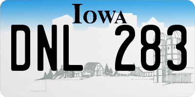 IA license plate DNL283