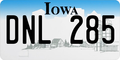 IA license plate DNL285