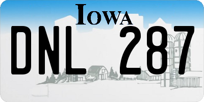 IA license plate DNL287