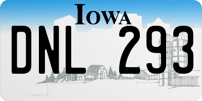 IA license plate DNL293