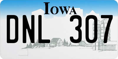 IA license plate DNL307