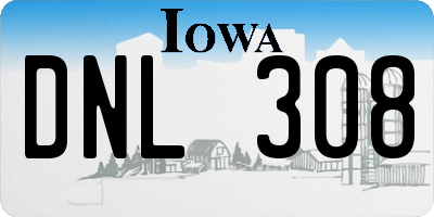 IA license plate DNL308