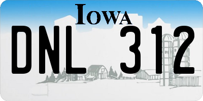 IA license plate DNL312