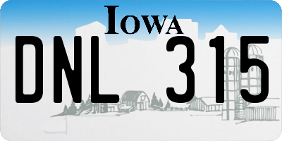 IA license plate DNL315
