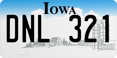 IA license plate DNL321