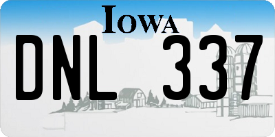 IA license plate DNL337