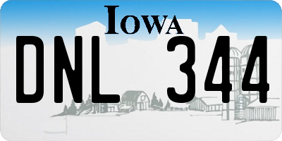 IA license plate DNL344