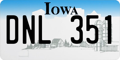 IA license plate DNL351