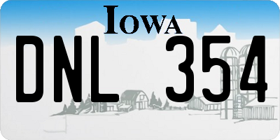 IA license plate DNL354